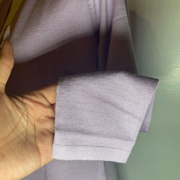 JM Collection Womens Lilac Moon Core Fashion Cardigan Tie On Side Sweater Sz PM - Picture 6 of 8